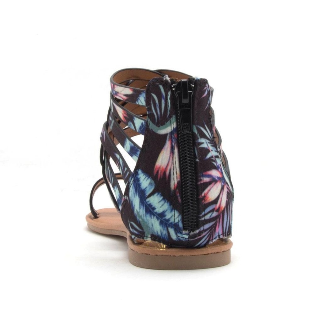 Strappy ankle wrap floral sandal - Picture 7 of 8